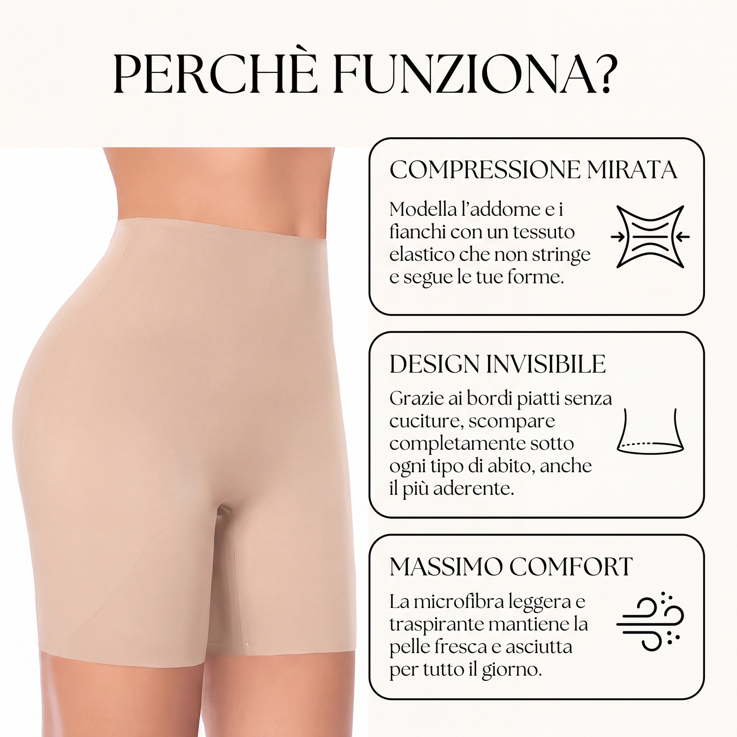 Guaina Modellante Push Up, Pantaloncino Contenitivo Senza Cuciture per Pancia Piatta e Glutei Scolpiti