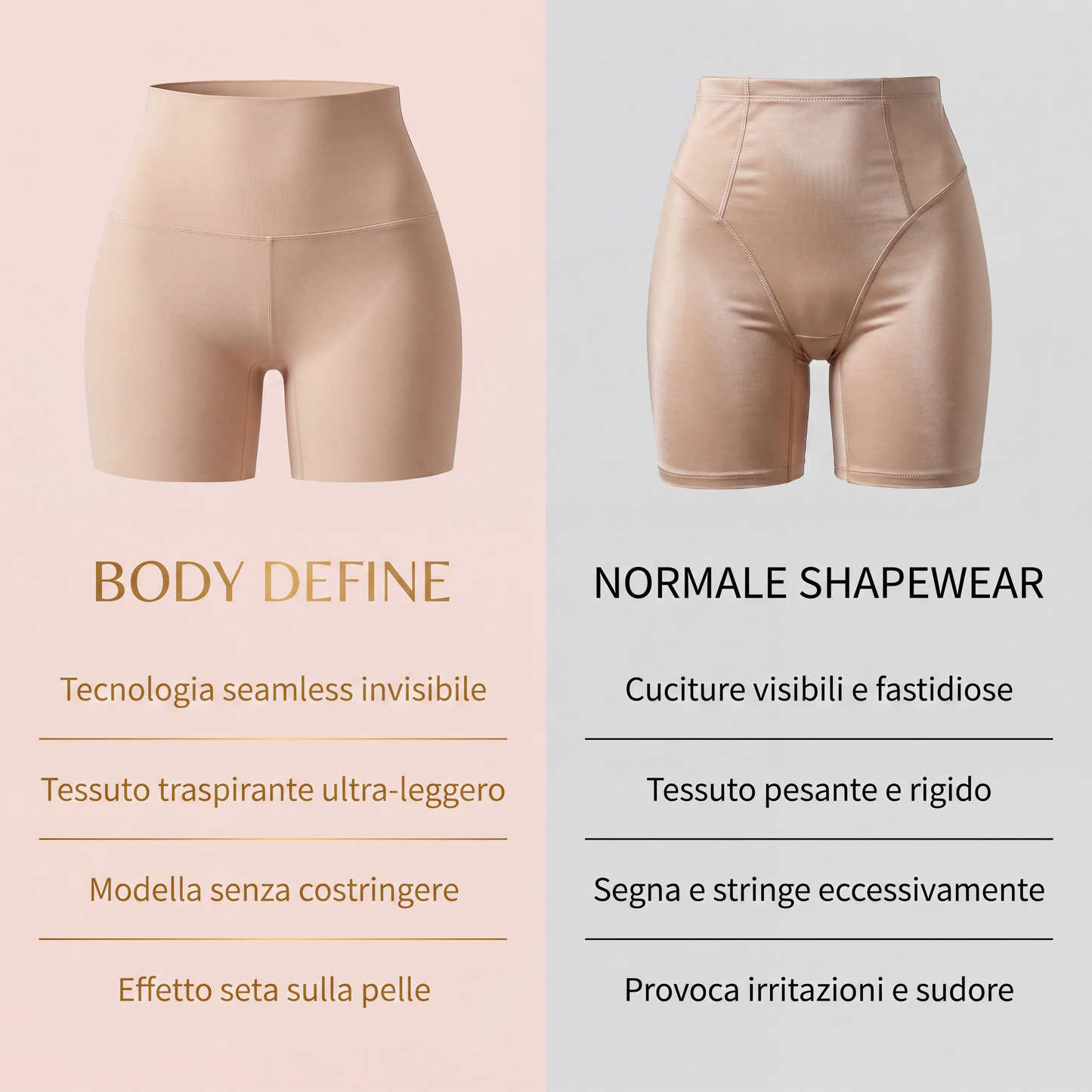 Guaina Modellante Push Up, Pantaloncino Contenitivo Senza Cuciture per Pancia Piatta e Glutei Scolpiti