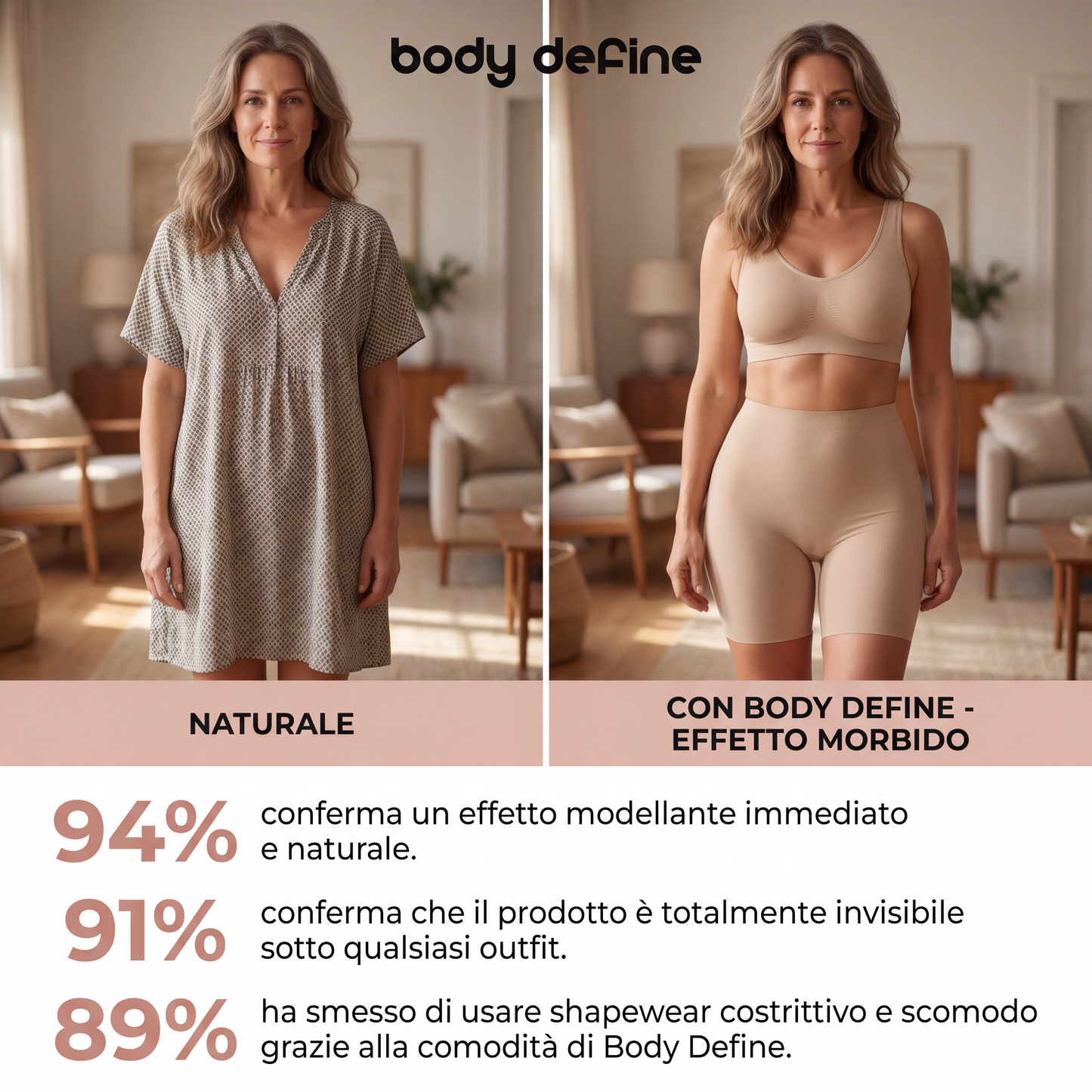 Guaina Modellante Push Up, Pantaloncino Contenitivo Senza Cuciture per Pancia Piatta e Glutei Scolpiti